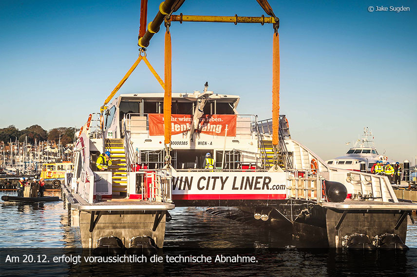 Neuer Twin City Liner erstmals zu Wasser gelassen