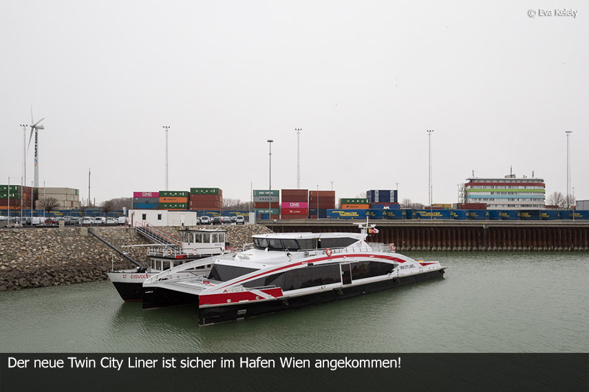 Neuer Twin City Liner sicher in Wien angekommen