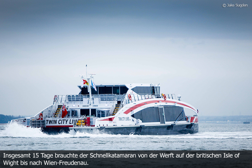 Neuer Twin City Liner sicher in Wien angekommen