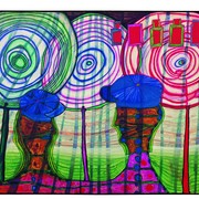 FriedensreichHundertwasser, Blaue Kappen - Hahnsäge 1967 © Namida AG