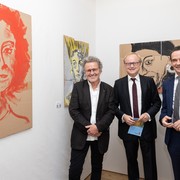 Künstler Oskar Stocker, Direktor Mozarthaus Vienna Gerhard Vitek, GF Wien Holding Kurt Gollowitzer © Alexander Ch. Wulz